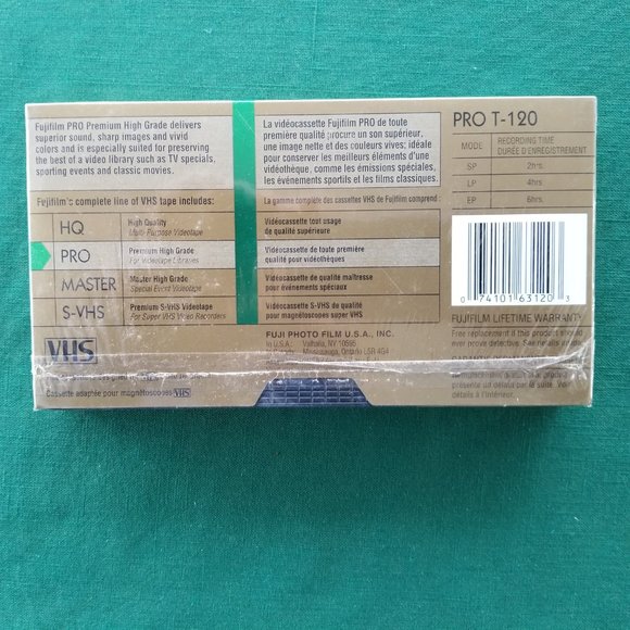 NEW FUJIFILM Blank VHS Tape PRO-120 6HR Sealed - Picture 2 of 4
